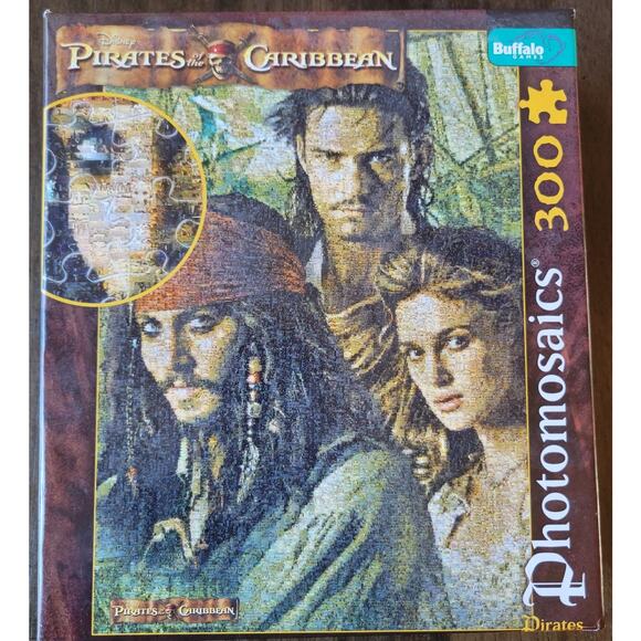 Pirates of the Caribbean 300 Piece Photomosaics Puzzle by Buffalo with Poster - Picture 1 of 3